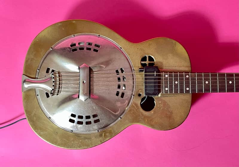 1936 Dobro M-32 Gold Roundneck fiddle edge resonator image 1