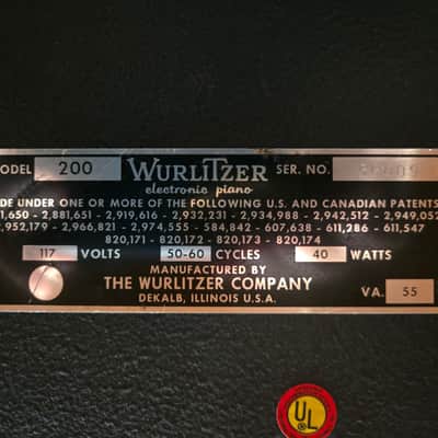 Wurlitzer 200 64-Key Electric Piano 1968 - 1974 - Black Bild 3