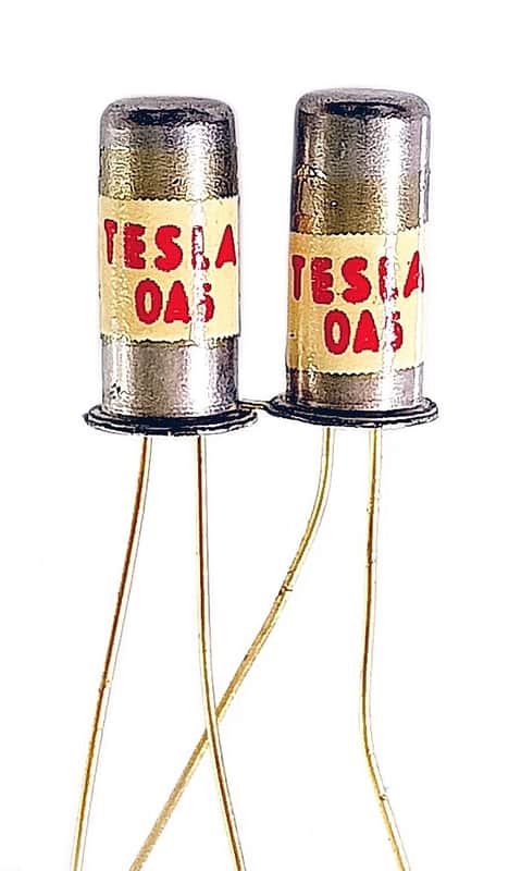 2 pcs. 1981 TESLA OA5 0A5 NOS GERMANIUM DIODES WITH GOLD LEADS 100V/350 mA image 1