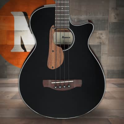Ibanez AEGB24EBKH - 4 String Acoustic Electric Bass Guitar - Black High Gloss (AEGB24EBKH) image 1