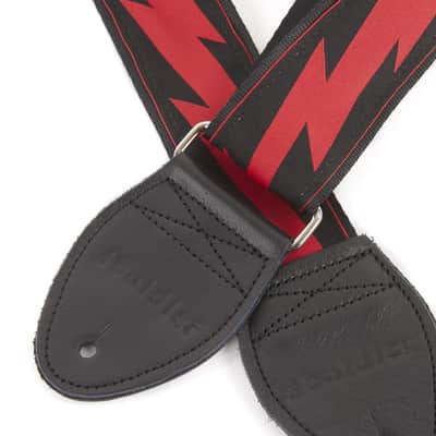 Souldier Lightning Bolt Pattern Guitar Strap - Red & Black image 2