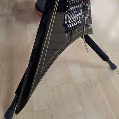 Grover Jackson Concorde Randy Rhoads Flying V BRAND NEW 2015 GJ2 NOS Limited Edition Discontinued Black Pinstripe Alexi Laiho FR Floyd Rose HH Hipshot Tuners TIME CAPSULE CASE QUEEN RARE Neck-Thru Collector Guitar image 14