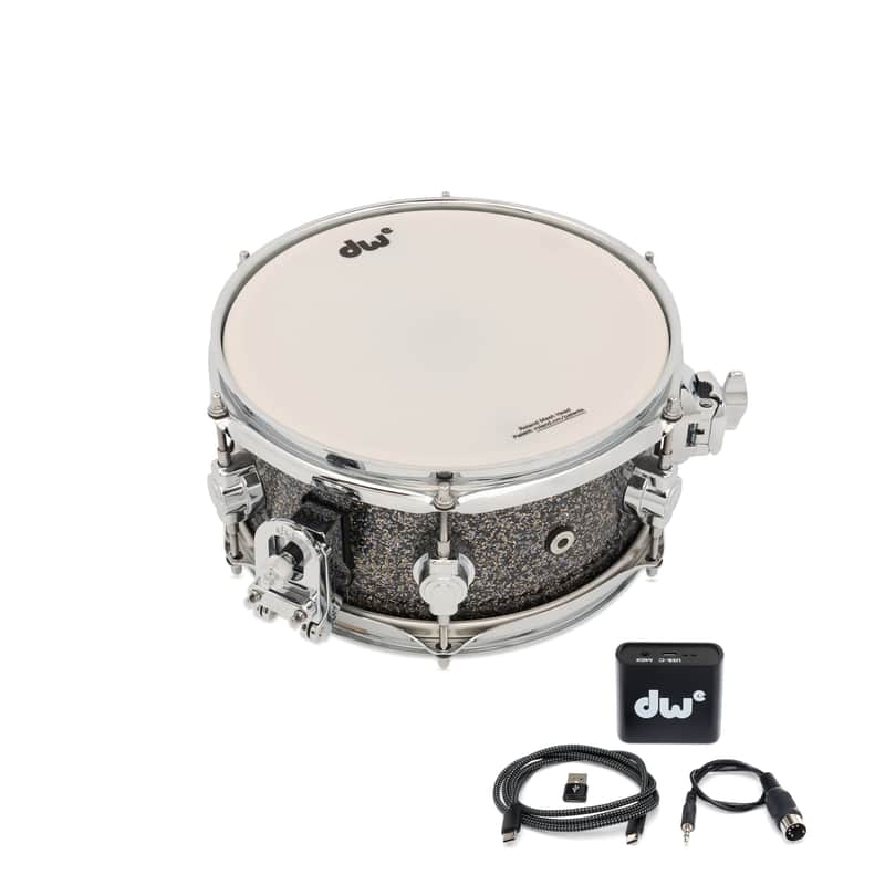Drum Workshop DWe 5x10 333 Side Snare Drum, Black Galaxy, w/DrumLink Hub image 1