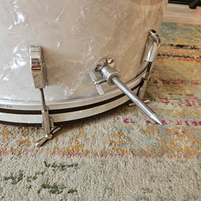Leedy 20x14" 3-ply Bass Drum - White Marine Pearl - Nickel Hardware 1950 image 8
