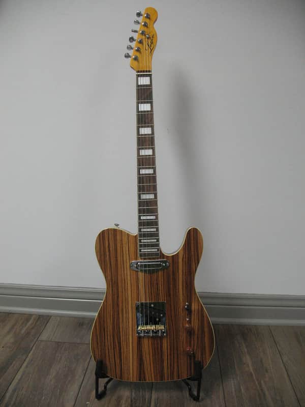 Logan Custom Zebra wood top Tele rosewood fret board, block inlays 2024 - natural gloss image 1