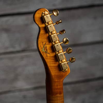 Fender Custom Shop Limited Edition Bow Tie Telecaster Custom Relic with Gold Hardware - 3A Rosewood Fingerboard, Black with Aged Natural Back and Sides image 19