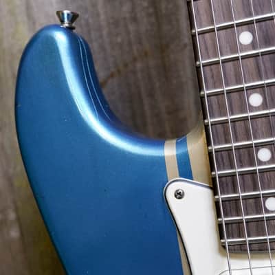 Keith Holland Custom S-ANS #1319 - Ocean Turquoise Metallic Nitro w/ "Z-28" Gold Stripe with Hard Case image 9