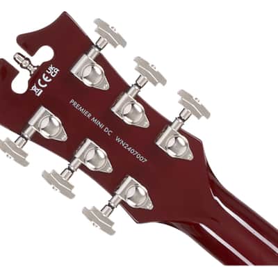 D'Angelico Premier Mini DC Semi-Hollow Guitar - Burnt Red - Open Box image 5