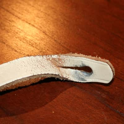 Bobby Lee  Leather Guitar Strap  Circa 1958-1960 - White image 9