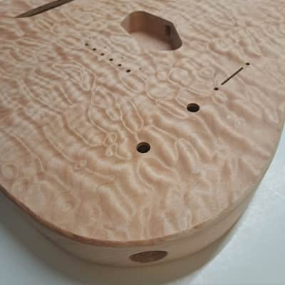 Shepard Custom Guitars Custom Telecaster Body Semi-hollow Backroute Quilted Maple Top On 1pc Okoume 2023 - Unfinished image 3