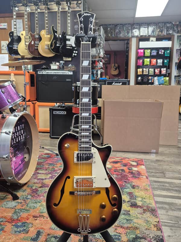 Johnson JH100 delta rose semi hollow les Paul style guitar image 1