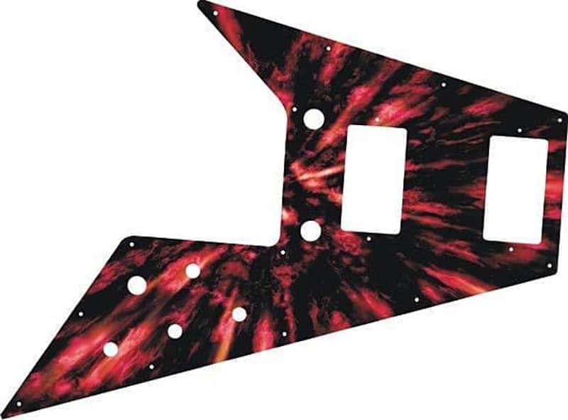 Pickguard Pick Guard Scratchplate Graphical Gibson Flying V Guitar Explosive Red image 1