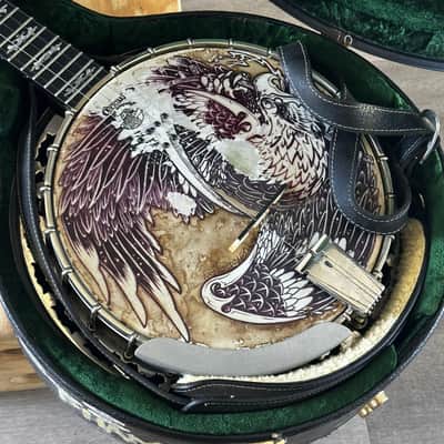 Deering Eagle II 5-String Banjo 2012- w Kavanjo Pickup and custom painted head image 3