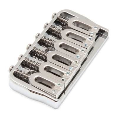 Hipshot 6 String Hardtail Fixed Bridge (Chrome, .125") image 1