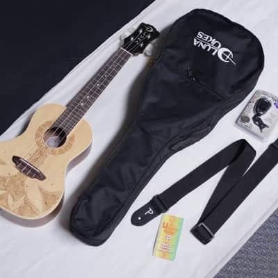 Luna Uke Sahara Spruce concert Ukulele new w/ Gig Bag, Strap, & Tuner image 1