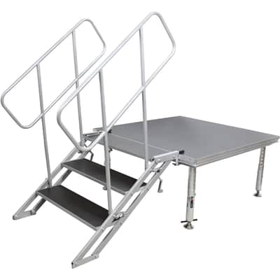 ProX StageQ 3-Step Foldable Stairs with Handrail (18 to 28") image 3