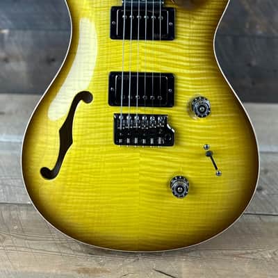 PRS Wood Library Custom 24 Semi-Hollow Flame Maple 10 Top Korina Back - Livingston Lemondrop 391118 image 10