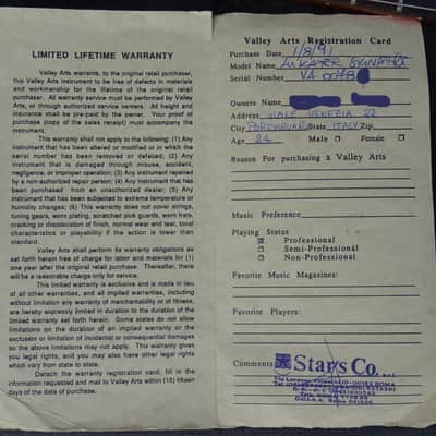 Valley Arts Steve Lukather 1991 - Sunburst Signature Series Limit Editions image 22