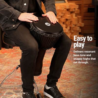 Meinl Percussion Djembe with Synthetic Shell, 10" Medium—Rope Tuned Black Goat Skin Head (PADJ4-M-G) image 2