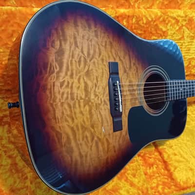 1999 Washburn   D-10Q Dreadnough - Quilted Sunburst image 1