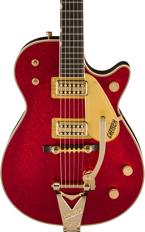 GRETSCH "G6129TG-59VS Limited Edition Sparkle Jet™ with String-Thru Bigsby®, Ebony Fingerboard, Red Sparkle" HARDCASE image 1