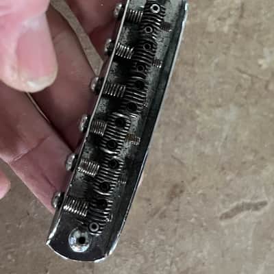 1960s Fender Jazzmaster Jaguar guitar bridge threaded saddles image 3