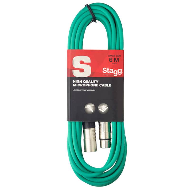 EMD Stagg S Series XLR to XLR Cable 6m Green Green