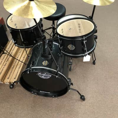 Ludwig LC178X016 Pocket Kit Drum Set with Cymbals and Throne - Black Sparkle image 9