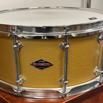 Craviotto 6.5x14" Solid Maple 2017 Prototype Stipplegold Snare Drum image 15