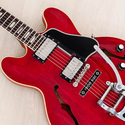 1962 Gibson ES-335 TDC Vintage Semi-Hollow Guitar Cherry w/ Bigsby, Pat # Pickups, Lifton Case image 8