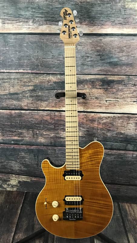 Ernie Ball MusicMan Left Handed Axis Super Sport Electric Guitar- Trans Gold Flame image 1