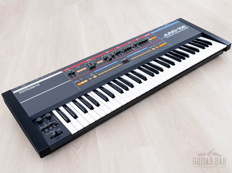1985 Roland Juno-106 Vintage Analog Synthesizer, Serviced 120v w/ Carry Case image 1