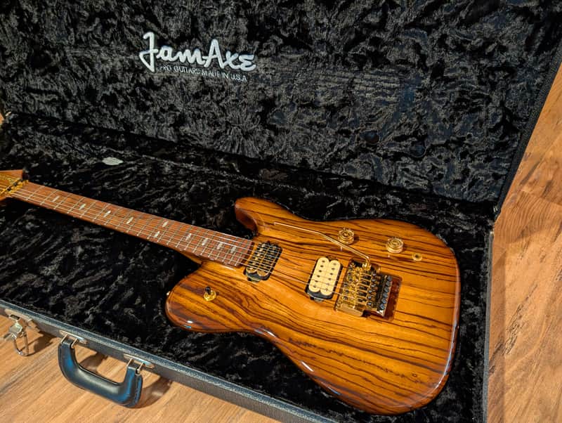 2018 JamAxe USA Custom Tele Floyd HH Electric Guitar 2018 Natural Figured W/OHSC Super Clean image 1