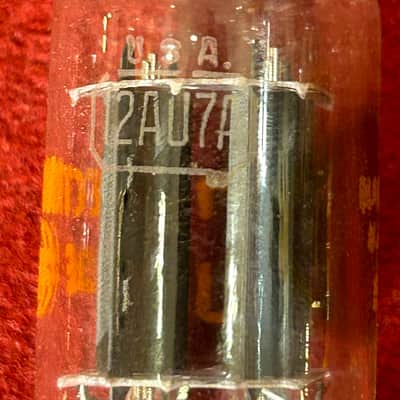 RCA Vintage Pair 12AU7 Preamp/Amplifier Vacuum Tubes 1960s - Clear Glass / Red Letter image 4