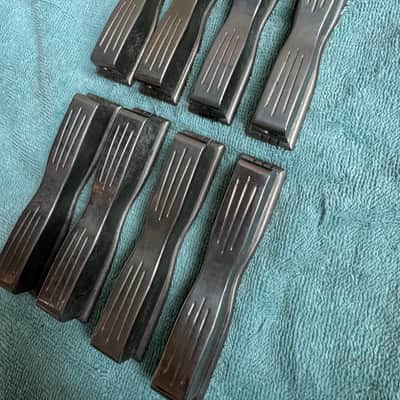 Ludwig Lot of 8 Bass Drum Bow Tie Lugs - Transition Badge - 3 7/8” 50s 60s - Nickel image 1