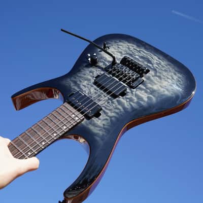 Dean Exile Select Floyd Neck Thru Archtop GTBB Gloss Trans Black Burst 6-String image 9