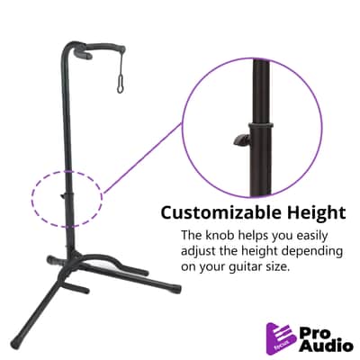 FocusProAudio FPA-TGS1 Tripod Acoustic and Electric Guitar Stand (Black) image 3