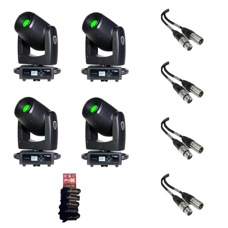 Pack of 4x Eliminator Lighting STRYKER SPOT automatic RGB LED + 4 DMX Cables image 1