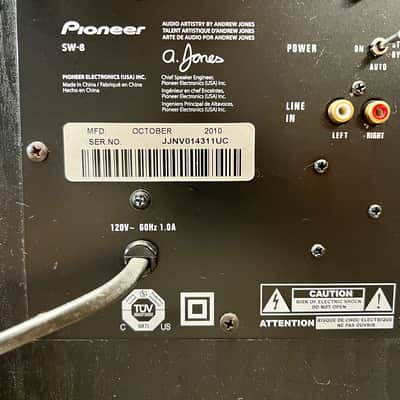 Pioneer SW-8 Andrew Jones 100W 8" Powered Subwoofer w/ Original Box; Tested image 7