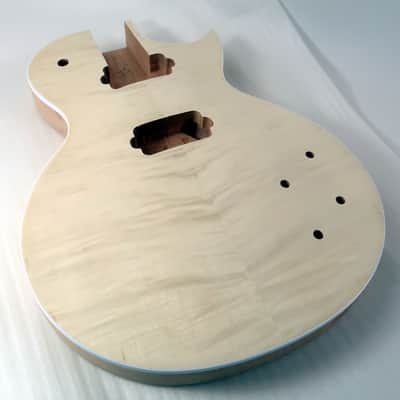 Select Stock Flame Top Mahogany Body + Trap Inlay Mahogany Neck RAW DIY Custom Ready BLEM image 9