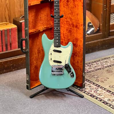1965 Fender Mustang Guitar with Rosewood Fretboard - Blue image 1