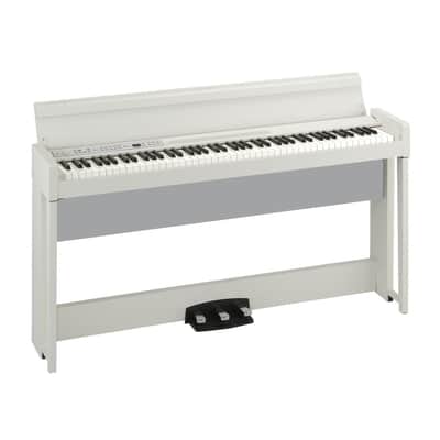 Korg C1 88-Key Digital Piano (White) with Flip-Top Bench and Headphones Bundle image 2