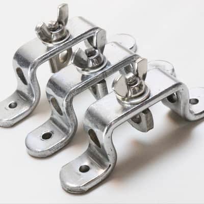 (3) Slingerland Radio King Floor Tom Leg Mounts, Chrome Plated - 1940s to 50's / INSPECTED & TESTED image 2