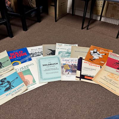 Used Vintage Retro Old Set of 14 different music books Classical/Solo Guitar image 1