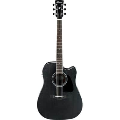 IBANEZ AW84CE-WK Dreadnought Elektro-Akustik-Gitarre wethered black image 1