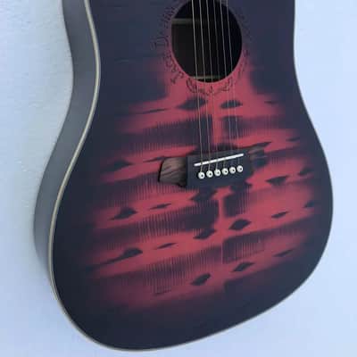 Red Burst 41 Inch Acoustic Guitar, Rosewood Fingerboard, Maple Neck image 1