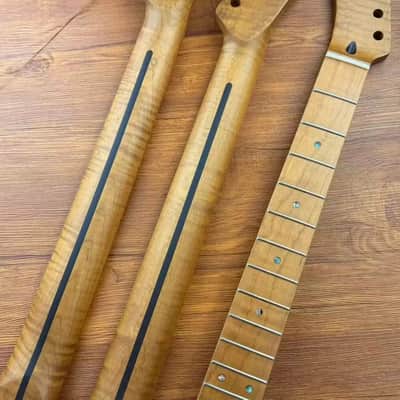 Roasted Maple Telecaster Tele Style Guitar Neck, 22 Frets, Maple Fingerboard, Reversed Head image 2
