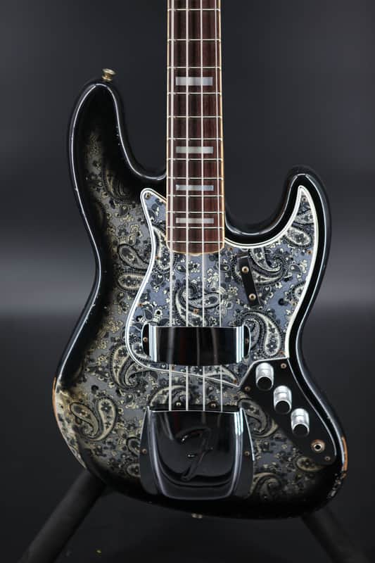 Fender Custom Shop Limited Edition Jazz Bass Relic 3A Rosewood Fingerboard 2024 - Black Paisley image 1