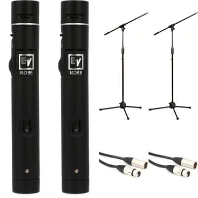 Electro-Voice ND66 Small-diaphragm Condenser Microphone Pair with Stands and Cables image 2
