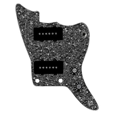 920D Custom Jazzmaster Guitar Loaded Pickgardguard w/ Hot Grit Pickups Black on Black Pearl image 2